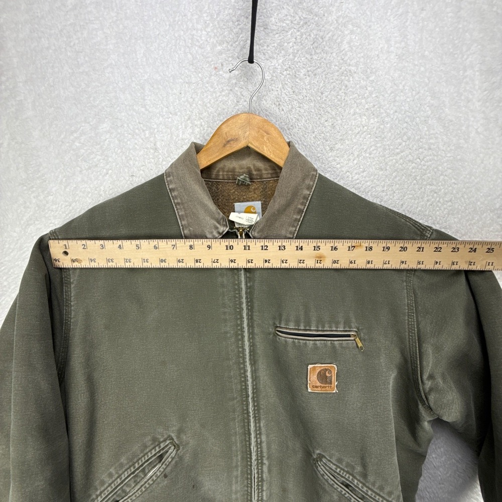 Carhartt Detroit Jacket Blanket Lined Mens XL J76 MOS Moss Green Faded - Picture 8 of 16